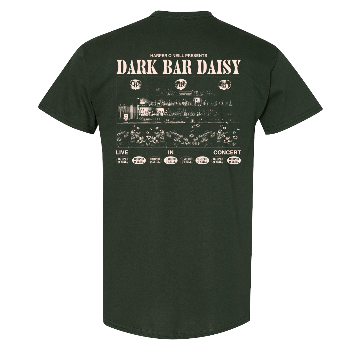 Dark Green Dark Bar Daisy Tee